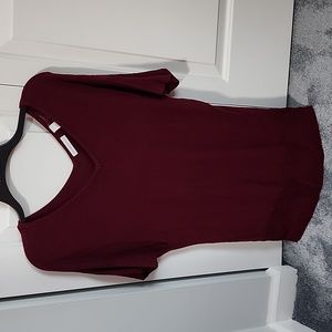 Burgundy short sleeve sweater